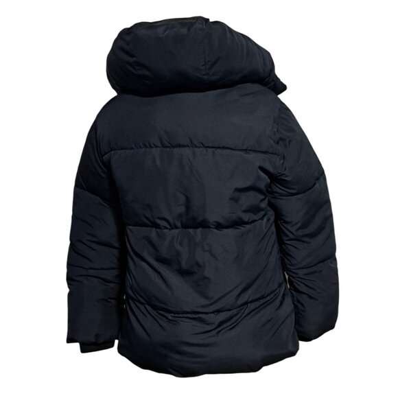 Abercrombie & Fitch Womens S Black Puffer Jacket Hood & Sherpa-Lined Water Wind - Picture 7 of 10